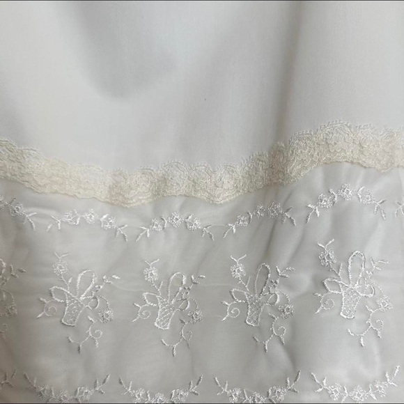 handmade ivory off white nylon satin lace trim mini slip skirt - Picture 7 of 7